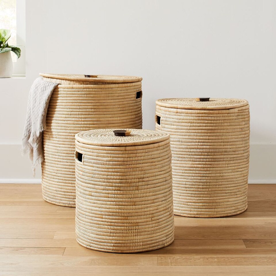 Wooden Handle Hamper Baskets West Elm UK